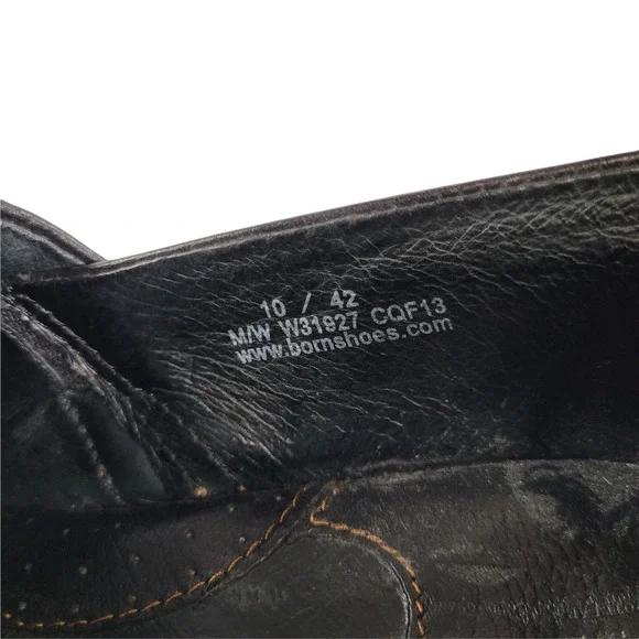 Born size 10 black leather work clogs nursing walking - Picture 7 of 9